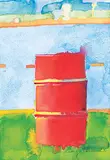 Greg Curnoe, Garbage Can, Lake Fanshawe, 1981, watercolour on paper