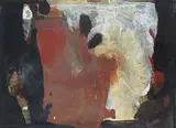Tivadar Bote, Untitled - Abstraction in Brown, White and Silver, 2006, mixed media on paper