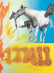 Maureen Enns, Above the Bit, 2005, mixed media on canvas