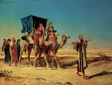Victor Huguet, Caravan, oil on canvas