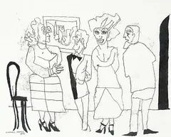 Maxwell Bennett Bates, Conversation 1976, 1976, monoprint on paper