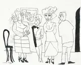 Maxwell Bennett Bates, Conversation 1976, 1976, monoprint on paper