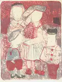 Maxwell Bennett Bates, Children #11/15, 1957, colour lithograph on paper