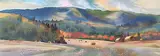 Jim C. Brager, Hay Meadow, Panorama, watercolour on paper