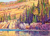 William Duma, Floating the River, acrylic on canvas board
