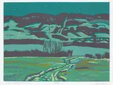 Illingworth Kerr, Turner Valley Nocturne #114/150, colour silkscreen on paper