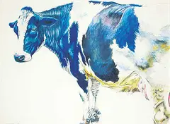 Gary Olson, Untitled - Holstein Cow, 1977, mixed media on paper