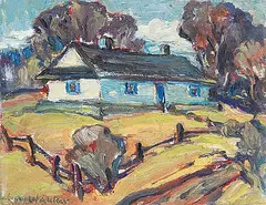 Ella May Walker, Untitled - The Farmstead, oil on canvas board