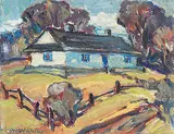 Ella May Walker, Untitled - The Farmstead, oil on canvas board