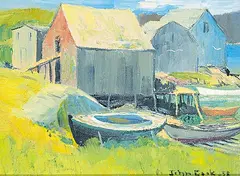 John Cook, West Dover N.S., 1958, oil on paper board