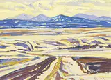 William Duma, Road Into Mountains, acrylic on canvas board