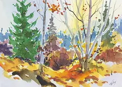 Autumn Afternoon by George Arthur Evoy, watercolour on paper, sold May 2016