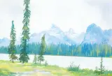 Joseph G. Kershaw, Athabasca River, 1985, watercolour on paper