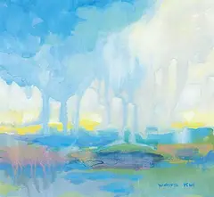 Wang Kui, Rain, gouache on paper