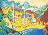 James WilliamsonGalloway MacDonald, B.C. Indian Village, 1943, colour silkscreen on paperboard