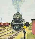 2928 4-4-4 Delson by Robert F.M. McInnis, 1995, oil on silk screen on paper, sold May 2016