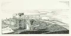 Walter J. Phillips, Cook's Creek, 1932, wood block on paper