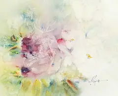 Marjorie Pigott, Untitled - Floral Abstract, watercolour on paper
