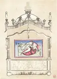 Noboru Sawai, Antique Bed #48/100, colour wood block and etching on paper