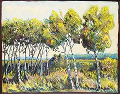 Donald Hamm, Untitled - Birches in the Wind, oil on canvas