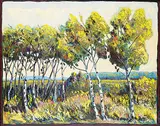 Donald Hamm, Untitled - Birches in the Wind, oil on canvas