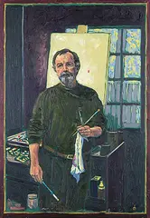 Donald Hamm, Self-Portrait, 2005, oil on wood board