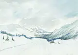 Jean Davenall Turner, From Fortress Mountains, 1983, watercolour on paper