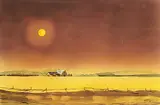 George Weber, Harvest Moon #3, 1989, watercolour on paper