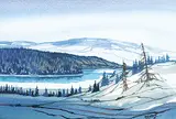 George Weber, Athabasca River, 1984, watercolour on paper