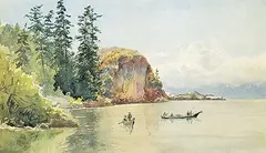 Frederic Marlett Bell-Smith, Siwash Indian Canoes, watercolour on paper