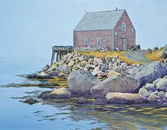 Merv Brandel, Blue Rocks, oil on canvas