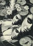 Bertram Brooker, Untitled - Faces in the Lily Pads, 1929, ink on paper