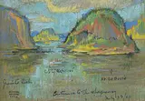 Paul Archibald Octave Caron, Entrance to the Saguenay, 1929, mixed media on paper