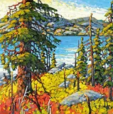 Okanagan Lake, North by Rod Charlesworth, oil on canvas, sold Apr 2016
