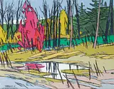Thomas Frederick Haig Chatfield, Maple Red, acrylic on wood board