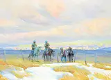 Orestes de Grandmaison, Dawn Chinook, oil on canvas board