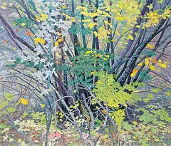 Gilbert A. Flodberg, Along the Path, oil on canvas