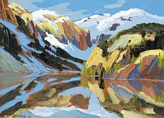 Vladimir Horik, Lac Louise, 1980, oil on wood board