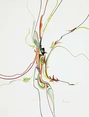 Alex Janvier, Fall II, 1980, gouache on paper