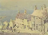 Lyme Regis, Dorset, England by Alfred Crocker Leighton, 1955, watercolour on paper, sold Apr 2016