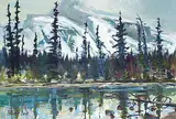 Bruce Le Dain, Early Snow, Cathedral Mountain, Yoho National Park, B.C., acrylic on canvas board