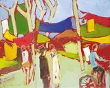 John Lennard, Untitled - A Day in the Square, acrylic on canvas