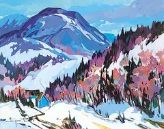 Jacques Poirier, La Petite Maison Bleue, oil on canvas