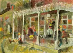 William Arthur Winter, General Store at Roseneath, Ont., 1969, oil on canvas board