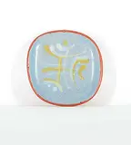 Katie von der Ohe, Untitled - Small Dish with White and Yellow Figures