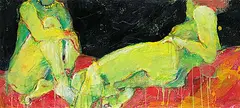Teresa Posyniak, On the Beach, encaustic on paper