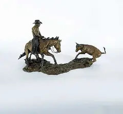FT. Worth Cutter #6/30 by Jay Contway, 1982, bronze sculpture, sold Apr 2016