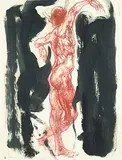 Adolf Benca, Untitled - Posing Figure, 1984, mixed media on paper