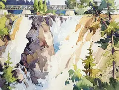 William Garnet Hazard, Kekaheka Falls, near Port Arthur, watercolour on paper