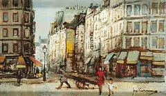 Jan Korthals, Rue des Lombards, Paris, oil on canvas